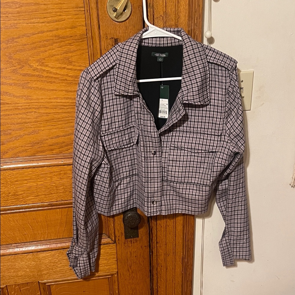 Crystal Violet Plaid Women's Jacket - Wild Fable - Large